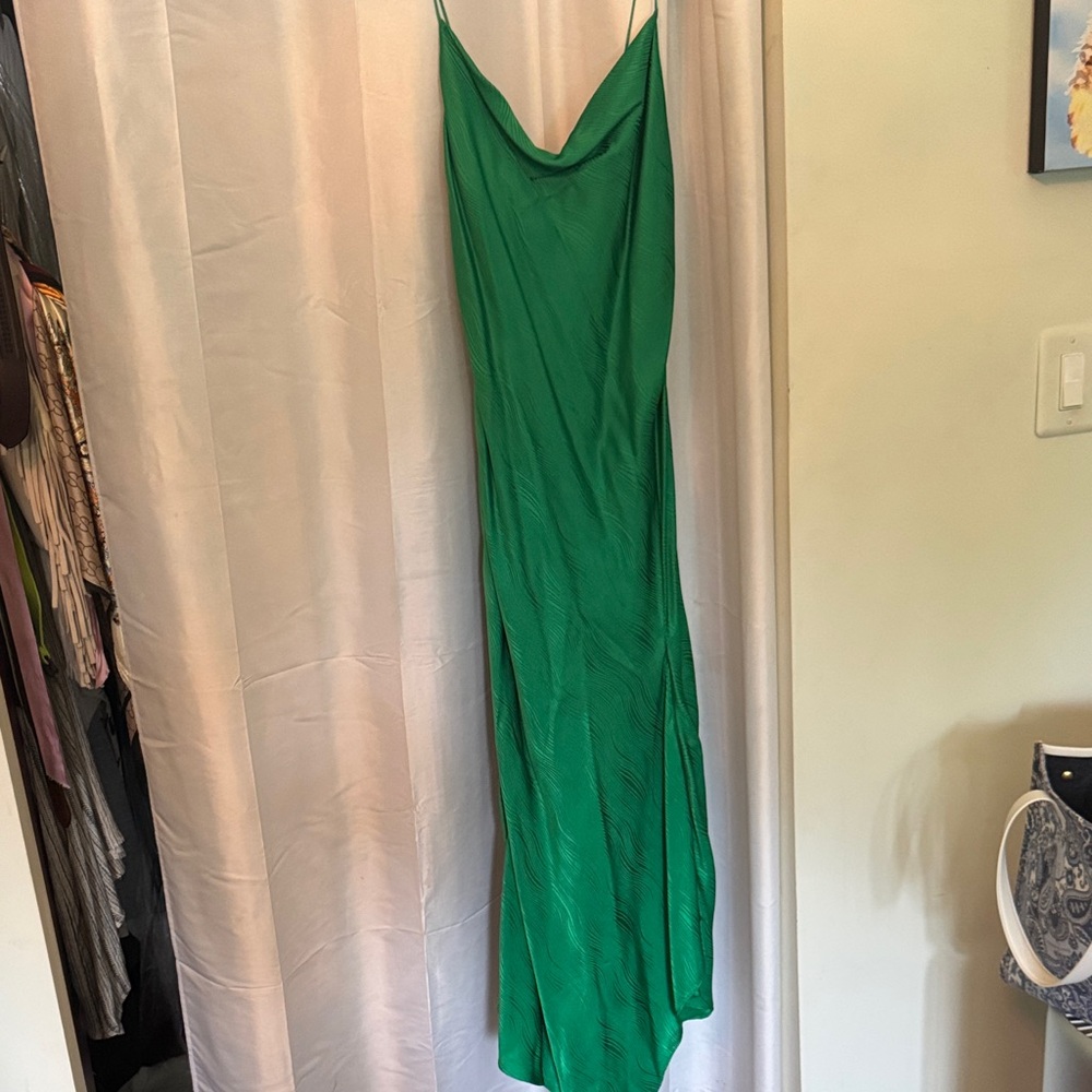 Alice + Olivia Vibrant Green Backless Dress